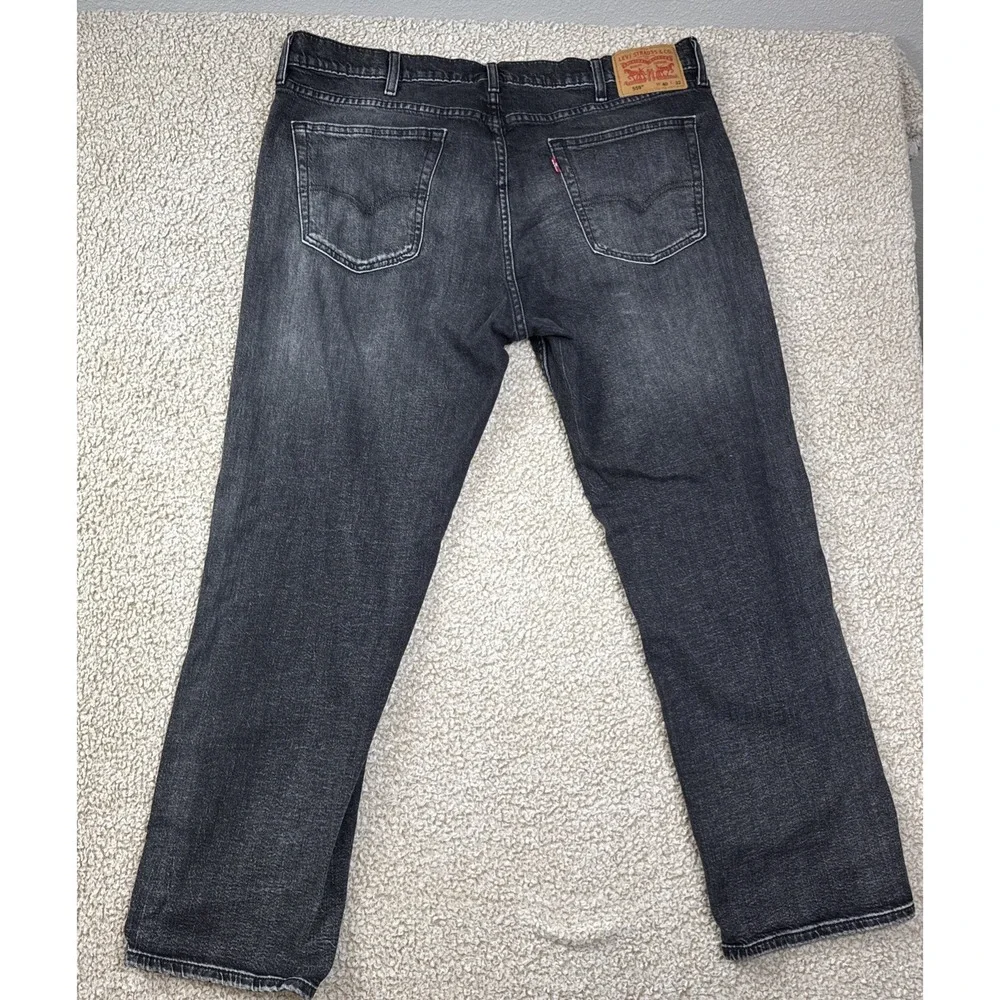 Levis 559 Relaxed Fit Straight Leg Men's Size 40X32 Black Denim Jeans Stretch